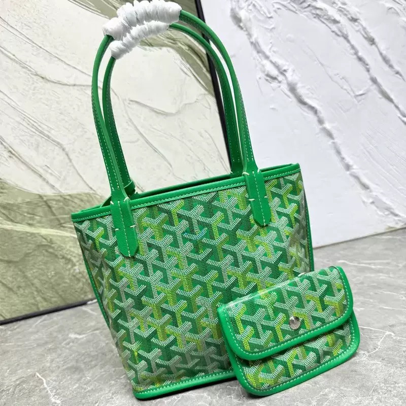 Anjou Mini 2026 New Luxury Designer Mini Tote Bag Women Geometric Print Coated Canvas Handbag Y Pattern Shopping Shoulder Bag with Matching Pouch Ca