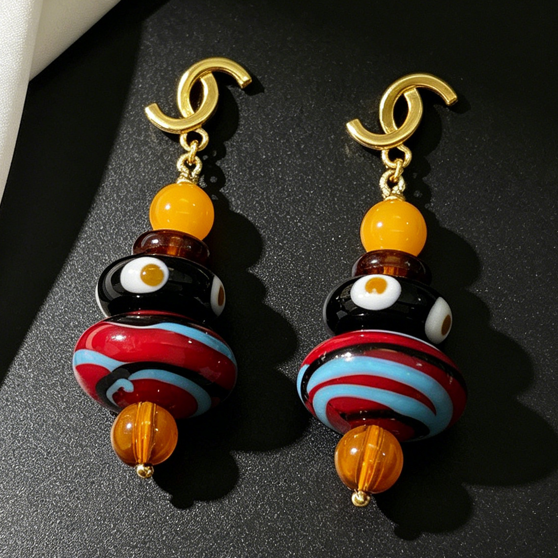 2026 Spring summer new coral shell letters designer earrings stud for women 18k gold plated retro vintage luxury brown shells earings earring ear ri