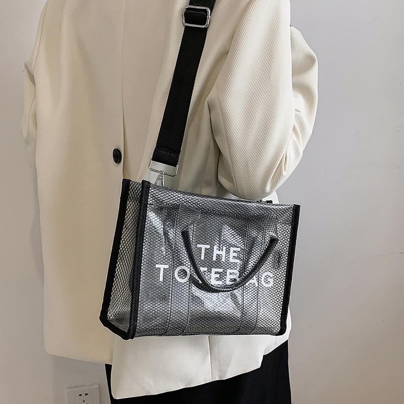 Designer bag 2026 Summer New Fashion Trend PVC Transparent Logo Women's Tote Bag with Dazzling Colors and Unique Style