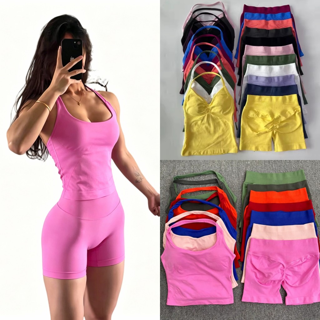 Designer Dyfn gym set Dyfnes Strappy Bra shorts top flares Women Leggings Yoga Fitness Clothing Padded Tank Top Workout Vest Longline Outfits Spo-image-840670983