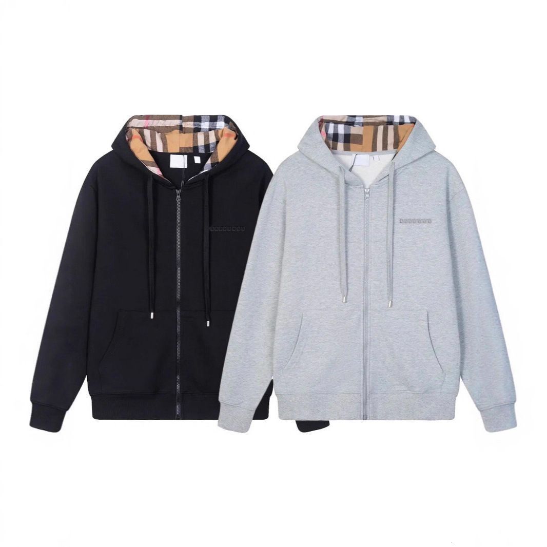 Men's Hoodies British Style Hooded Women's burberrities Hoodie Spring And Autumn Zipper Jacket Casual Sweatshirts Women Cardigan Designer