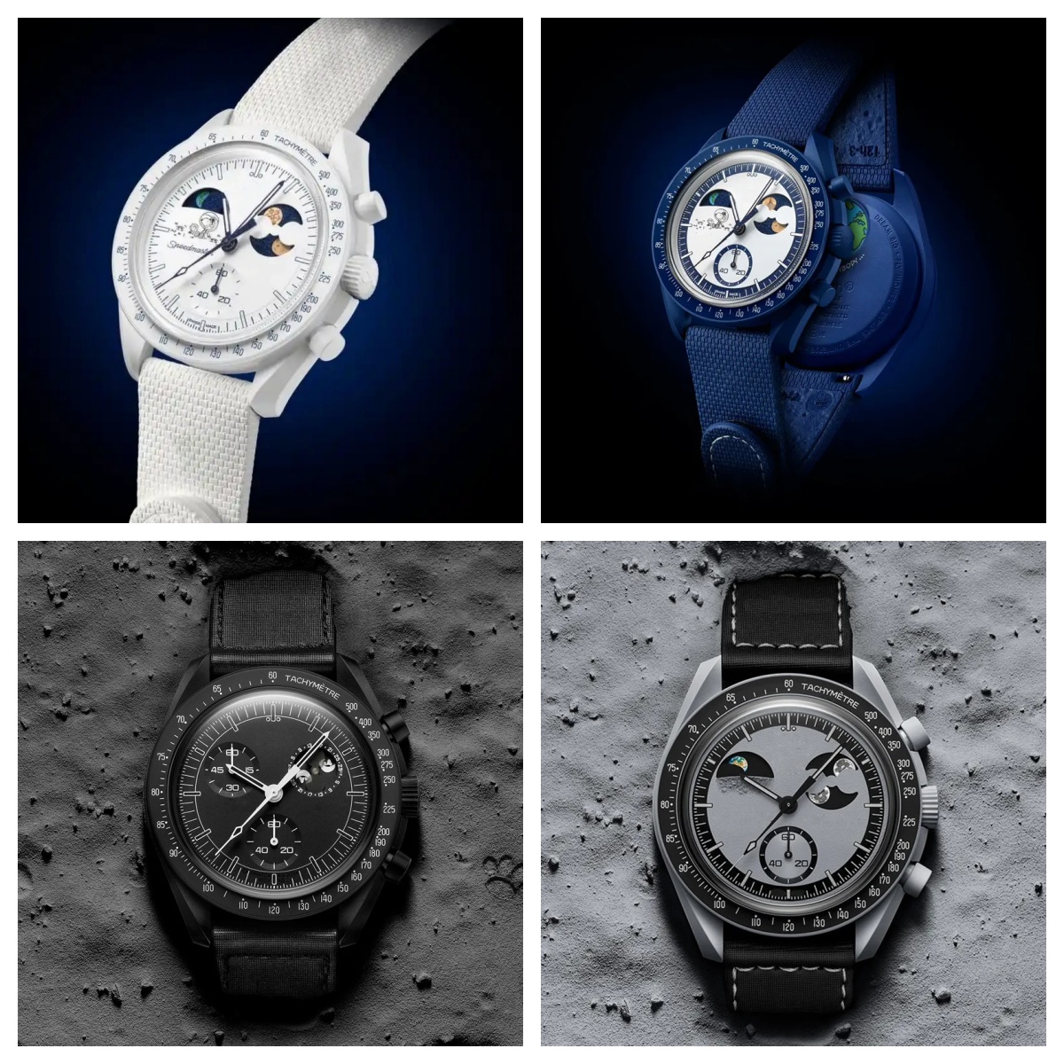 Bioceramic Planet Moon Mens White Full Function Chronograph Watch Mission To Mercury 42mm Nylon Watches Quartz Clock Relogio Mascu Wristwatches Moon