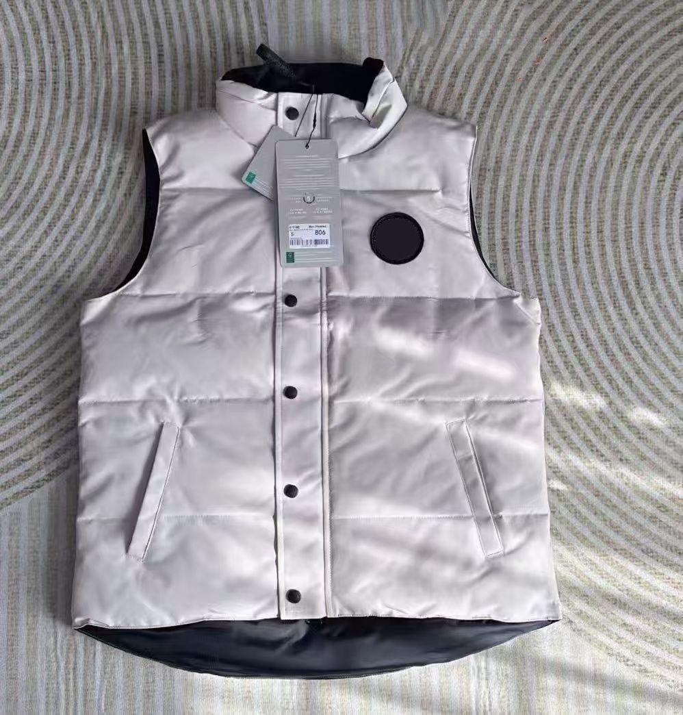 Mens gilet designer vests jacket body warmer loose coat goose waistcoat feather material graphite gray black and white blue fashion trend couple coa