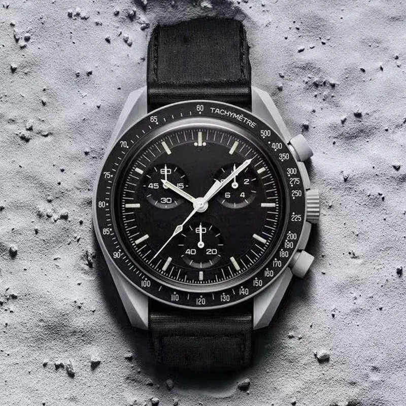 Bioceramic Planet Moon 24 Colors Quarz Watch Mission to Mercury 42mm Full Function Chronograph Mens Couple Joint Name Wristwatches