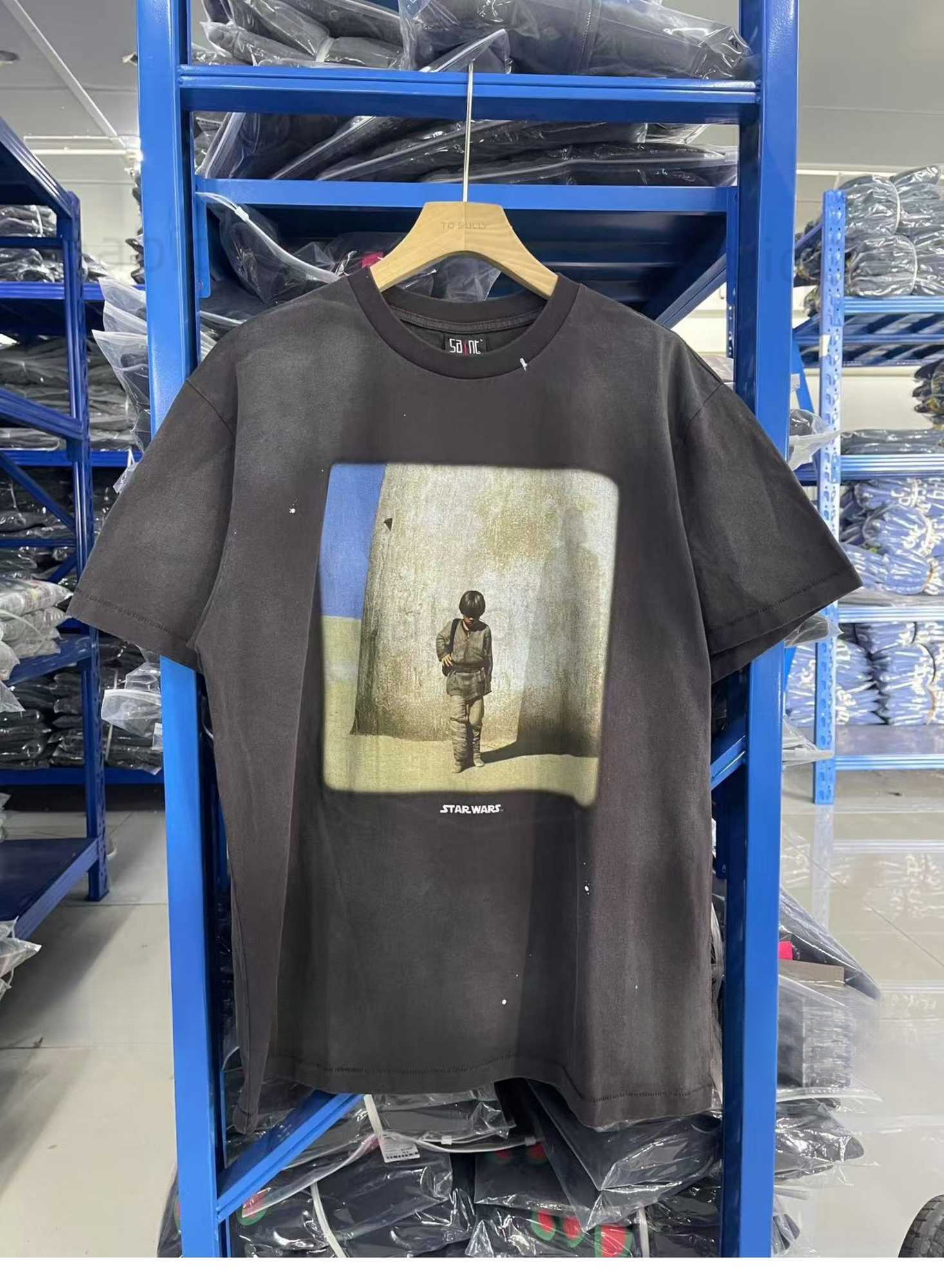 Saint Micheals Shirts Designer Retro Joint Washed Old Men Women High Street Loose Casual Tee Summer Fashion Casual Classic Pattern Print Saint Micha