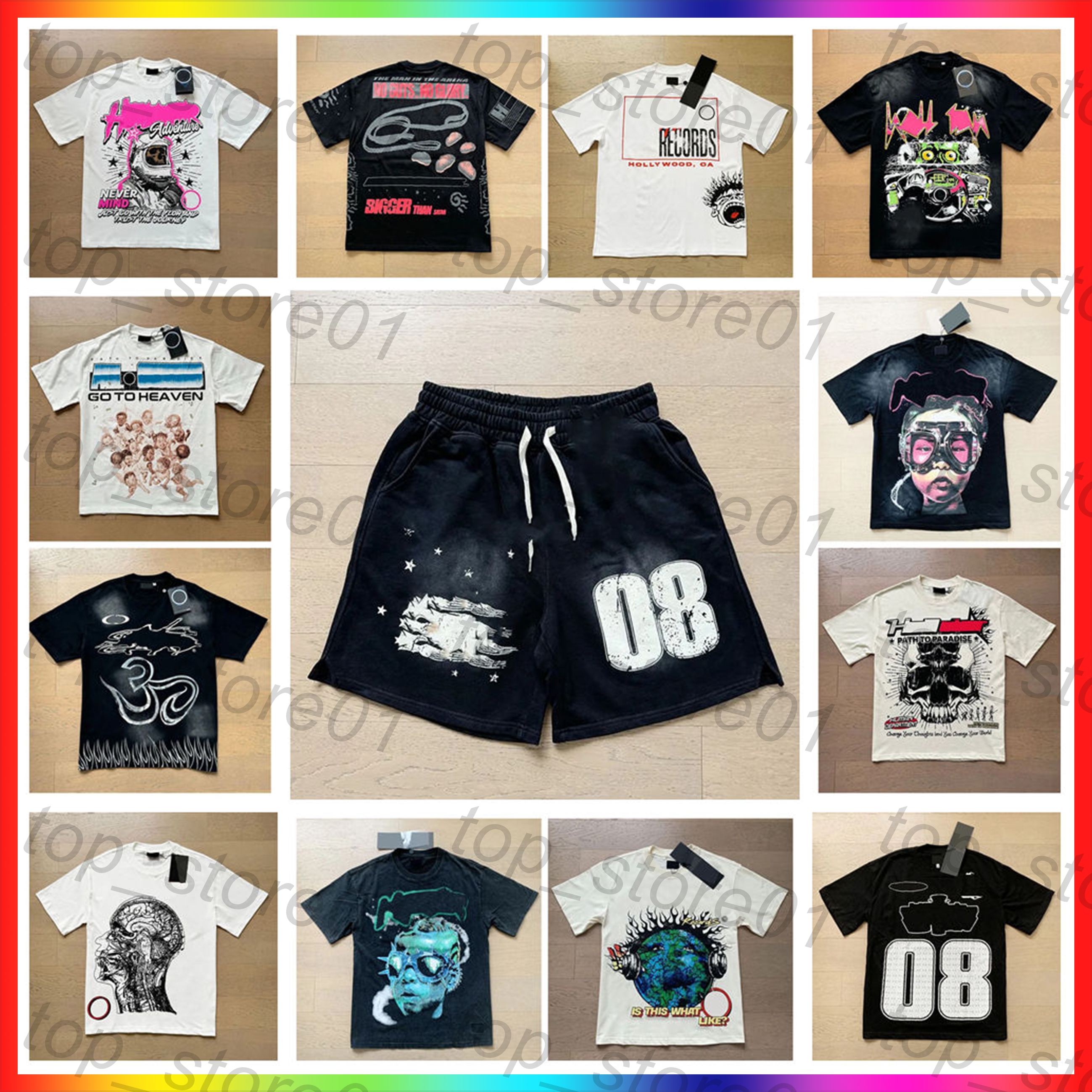 With NFC scan Designer Mens Shorts Letter Graphic Print High Street Vintage Hip Hop Helles Shorts 2026 new Summer Mens Womens Loose Casual Washed-image-890964345