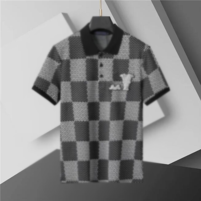 Men's Polos Black And White Striped Lapel Designer T-shirt Luxury Fashion Slim Fit Outdoor Men's Business Short Sleeved Polo Shirt-image-1112786779