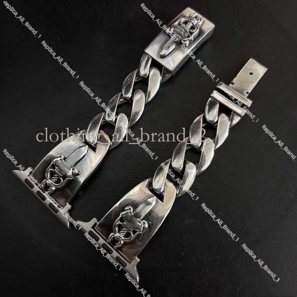 26Ss Chrome Designer Steel Strap Classic Cross Chrome Cross Flower Bracelet Suitable For 20Mm Universal Watches With Lugs Retro Design Unisex Men An