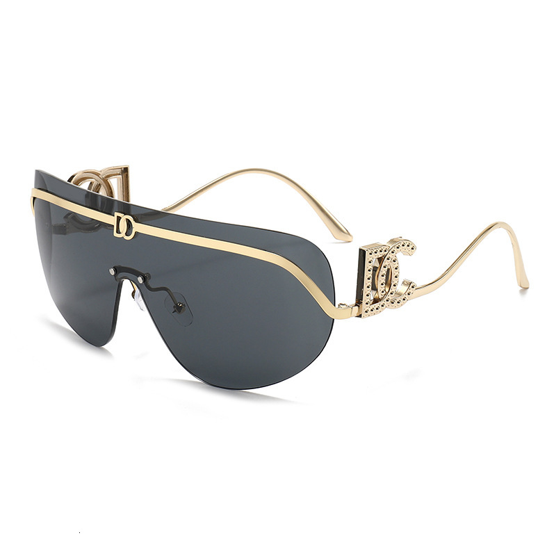 Lunettes de soleil sans cadre, de haute qualité, avec branches lettrées, défilés de mode, lunettes en métal élégantes pour hommes et femmes, nouv