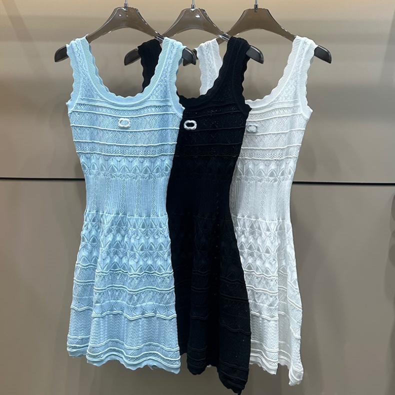 Robe tricotée sans manches pour femmes, Sexy et élégante, Slim, taille haute, gilet tricoté, robe de soirée tricotée, robe courte d'été
