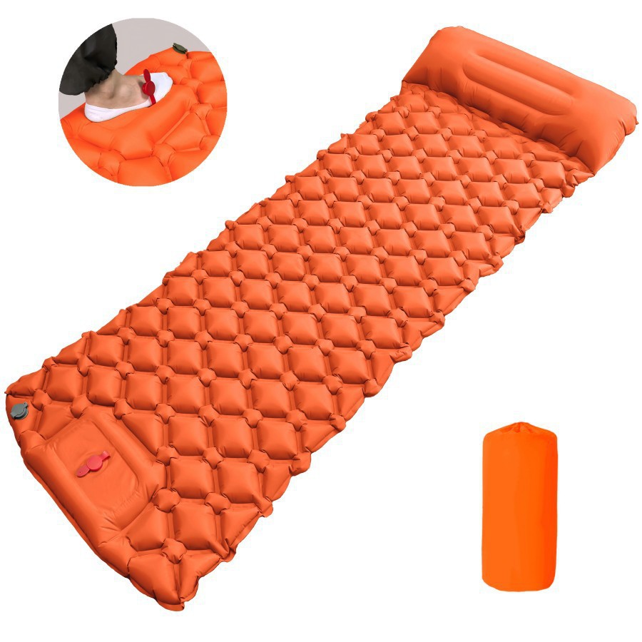 Camping Sleeping Pad Ultralight Self Inflating Mattress with Built-in Foot Pump and Pillow Compact for Camping Backpacking Hiking Traveling Outdo-image-1112835003