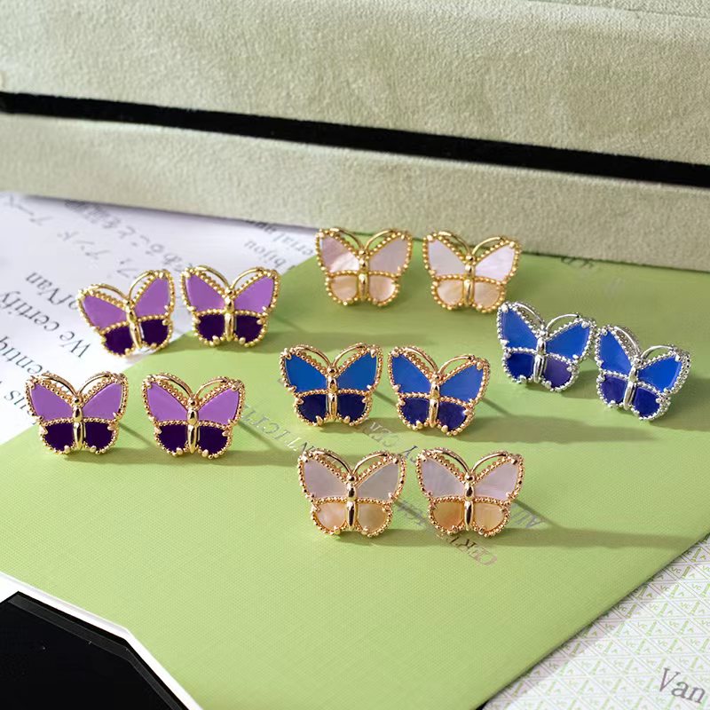 High Quality Clover Earrings Fashionable and Multi Style Butterfly Earrings Designed by Female Designers to Create 18k Gold Luxury Jewelry