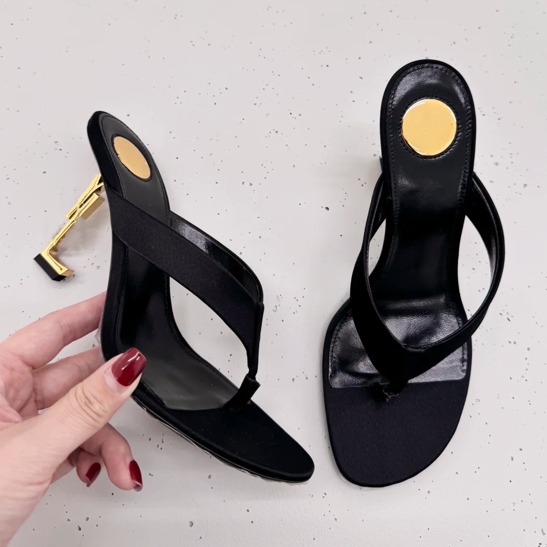 High heel opyum mule flip flop Designer Woman Sandal leopard print leather slide Luxury slipper Summer Beach Sandale Outdoor sport walk elegant even