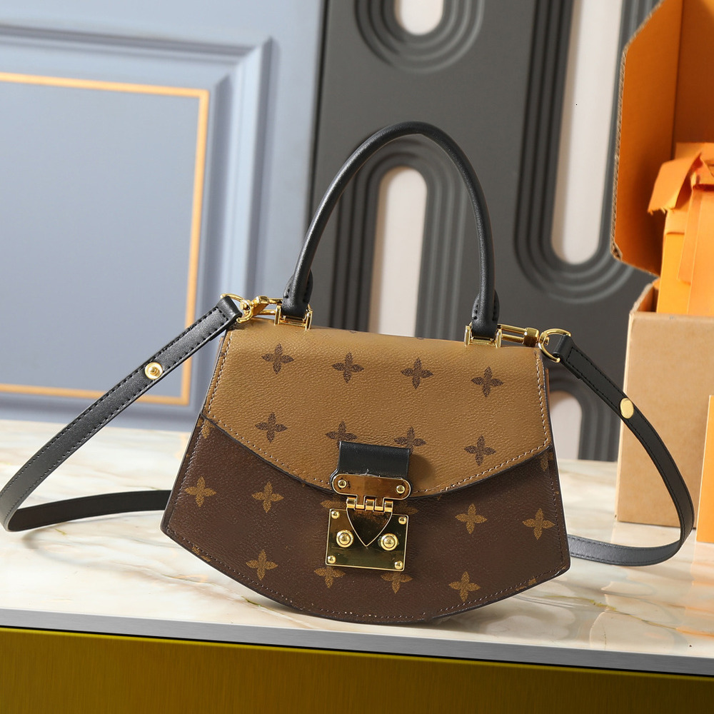 Fan-shaped Top Handle Satchel Mini Lock Bag Pochette Designer Monogram Flap Shoulder Crossbody Purse Womens Fashion Sling Travel Armpit Bag M46548 C