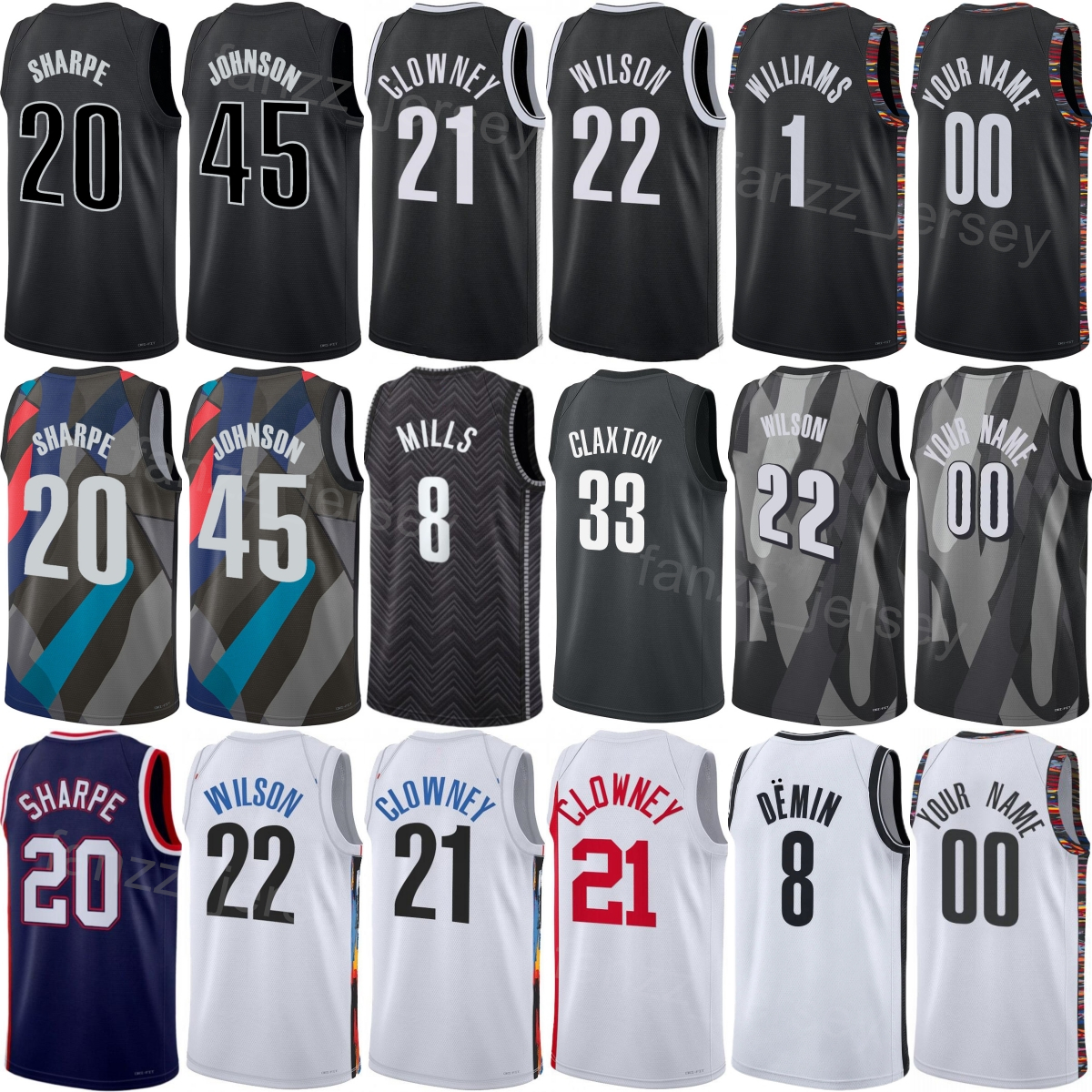 Printed Draft 2026-2027 Basketball Tyler Bilodeau Jersey 37 Man Julius Randle 30 Mikel Brown Jr 0 Joshua Jefferson 9 Noah Clowney 21 Michael Port-image-772503266