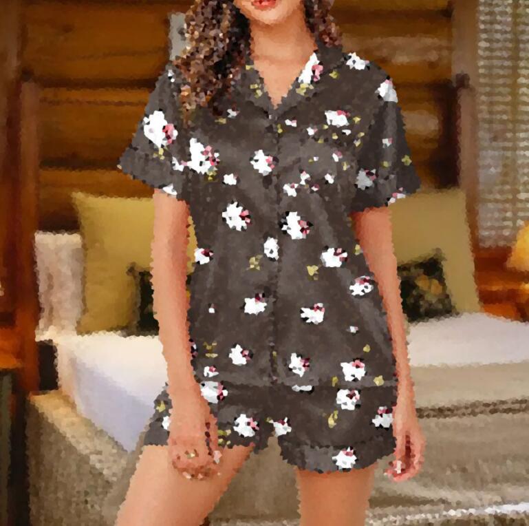 Women Pajamas for luxury Cardigan designer jacket two-piece set Shorts short sleeve Homewear women Tracksuit-image-1112832536