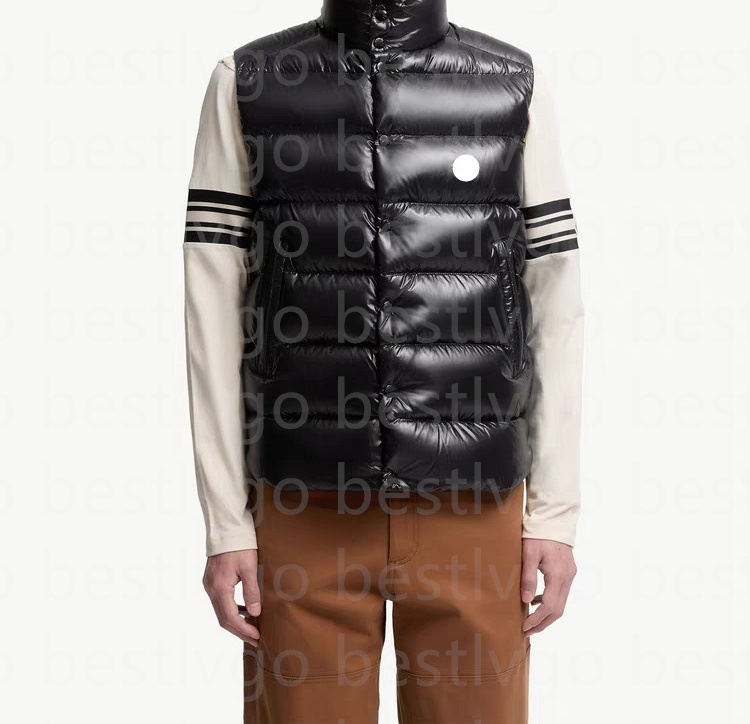 Classic hooded vest designer men winter fashion sleeveless warm zipper hooded vest men women casual stand up collar jacket vest s-2xl