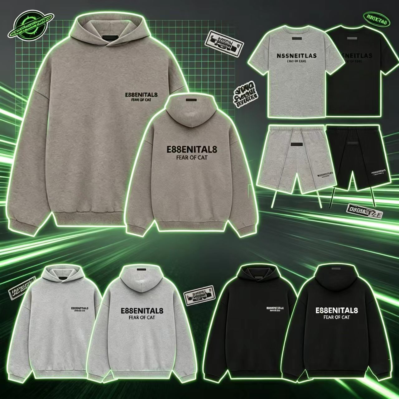 2026 Designer essential Shorts Men's T Shirts Street Fashion Brand Comfortable Lettered Sport Sweater Hooded Casual Shortscrew Neck