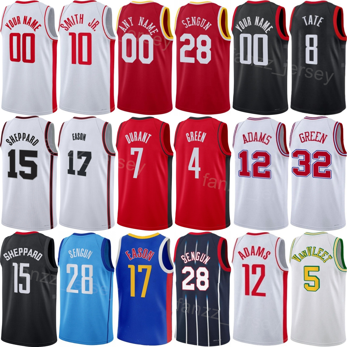 Printed Draft 2026-2027 Basketball Reed Sheppard Jersey Man Tristen Newton Bruce Thornton Kevin Durant Alperen Sengun Amen Thompson Jabari Smith-image-785397078