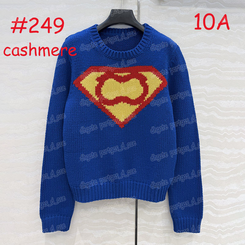 Designer Vintage Sweaters Women Color Blue Block Knitted Jumpers Sping Autumn Street Style Club Sweater Top M260804