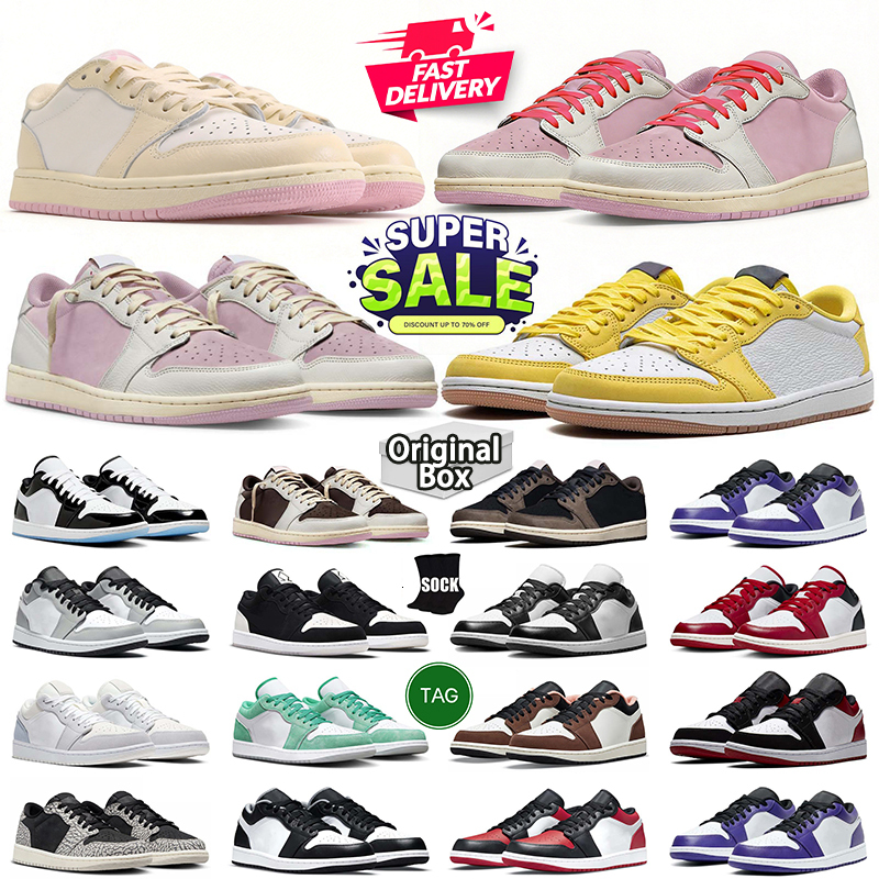 Designer Low Basketball Shoes 1 for Men Women 1s Sneakers Reverse Mocha Medium OG Golf Olive Canary Velvet Brown High Top Chicago Unc Bred Reimagine
