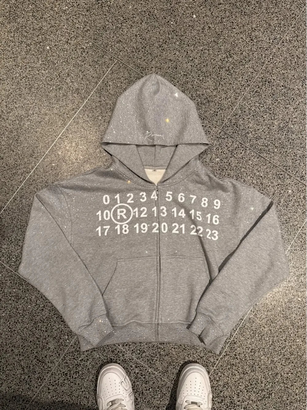 2026 Autumn American High Street Sparkling Diamond Starry Sky Digital Printed Zipper Hoodie Fashion Trendy Punk Y2K Niche 260625