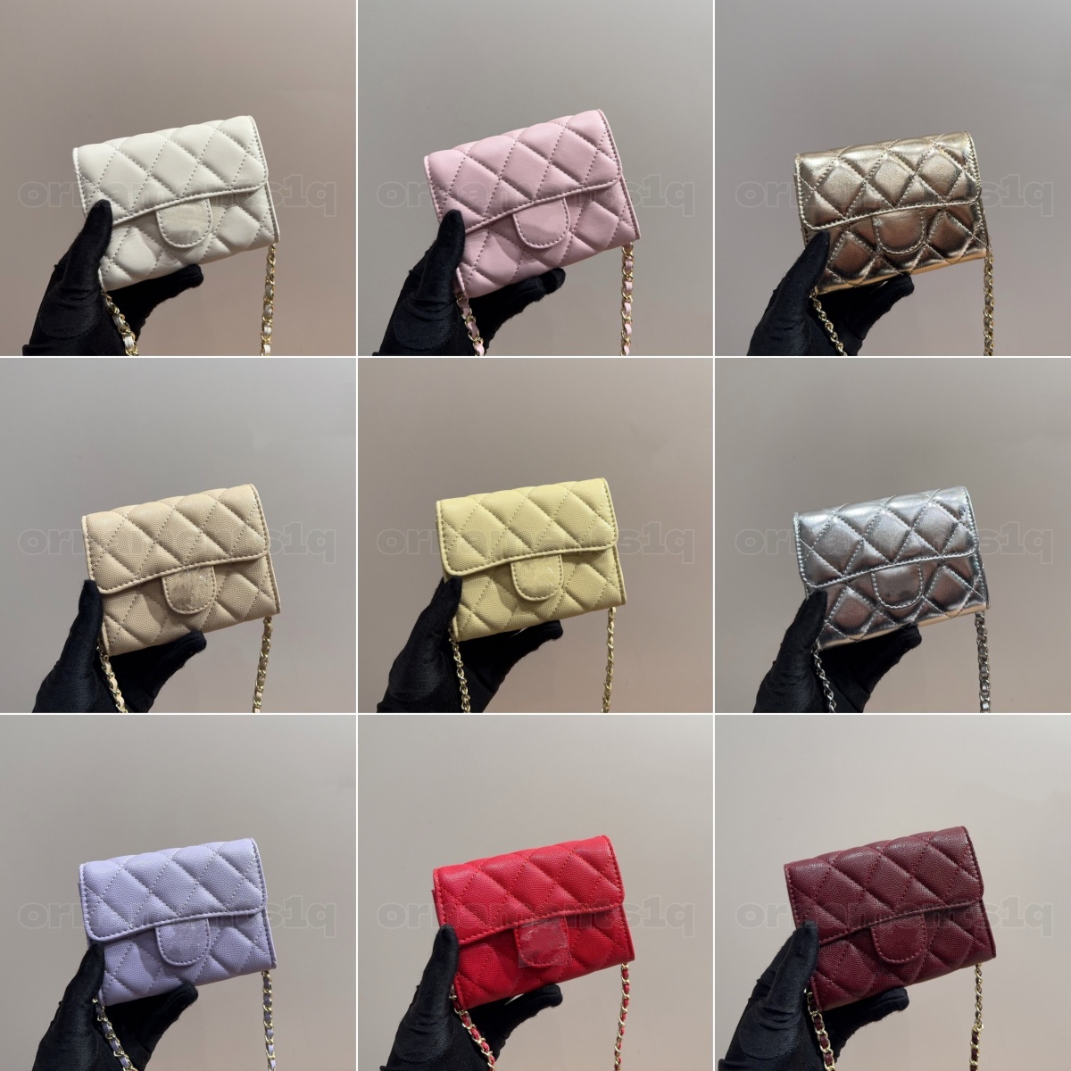 Women Mini Quilted Mini Wallet Crossbody with Chain Coin Purse Card Holder Luxury Diamond Lattice Flap Shoulder Purse Multi Color Small Wallet Handb