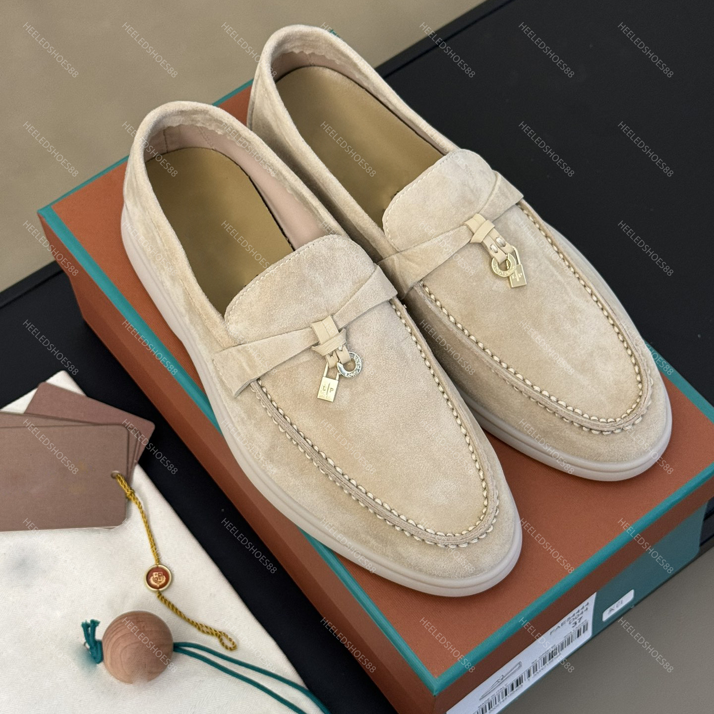 Shoes Designers EUR 47 Couple Style Womans Men Top Quality Cashmere Leather Loafers High Elastic Beef Tendon Bottom Casual Flat Heel Soft Sole