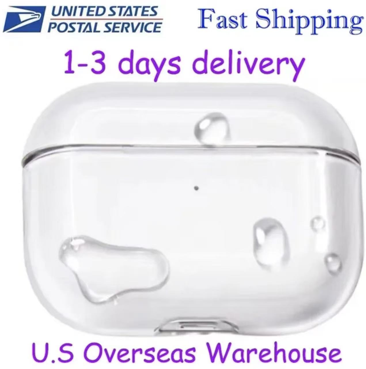 USA Stock For Airpods pro 3 2 airpod 4 Headphone Accessories Solid TPU Silicone Protective Cover Wireless Charging Box Shockproof Case-image-1112910859