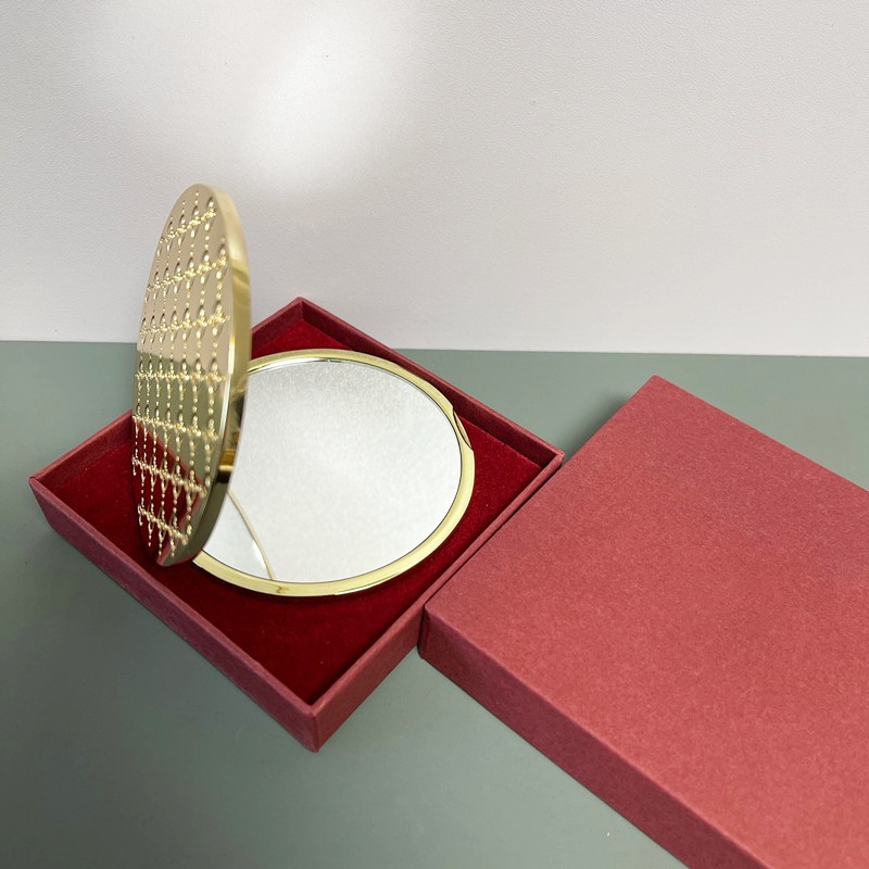 Brand Travel Makeup Mirror Compact Stainless Steel Metal Pocket Vanity Mirror 2 Sided Women Portable Folding Mirror Gift