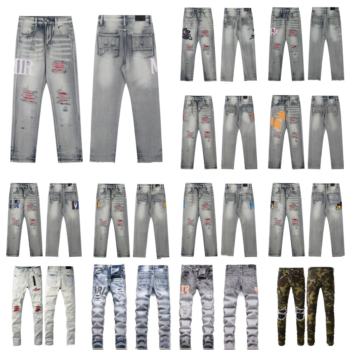 Jean Slim à petites jambes pour hommes, décontracté, en coton, classique, tendance, jambe droite, fermeture éclair bleue, décoration, pour les dé
