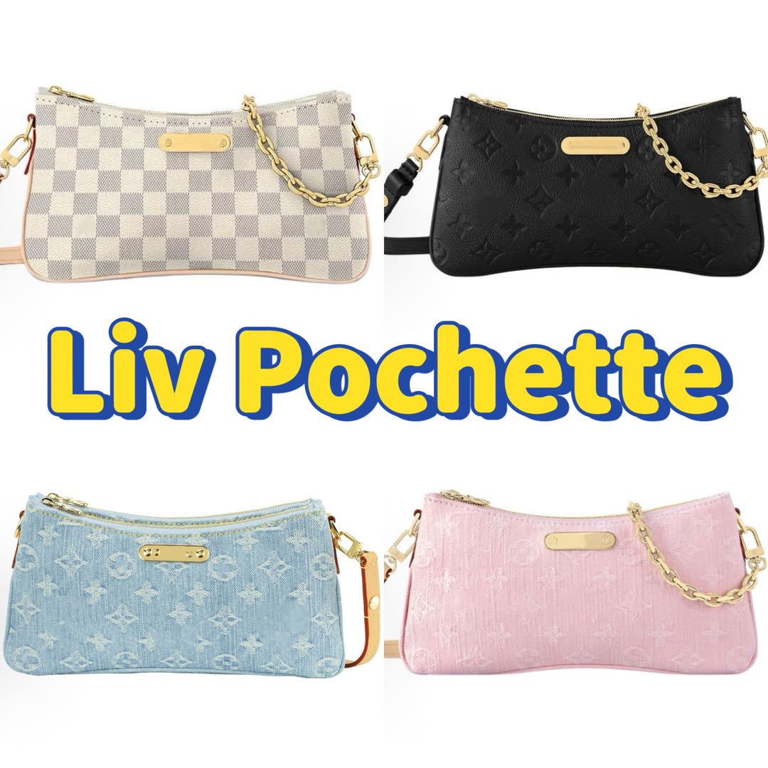 100%quality Liv Pochette bag make up bag designer bag Shoulder bag Crossbody Bag Designer Inspired Gold Chain Purse Monogram Logo Casual Daily bags
