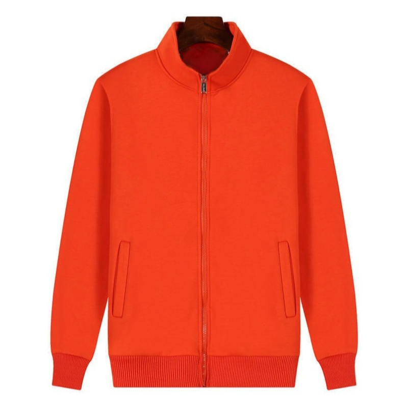 A289 New Style Stand Collar Thick Zip Up Sweatshirt Couples Outerwear-image-1112875972