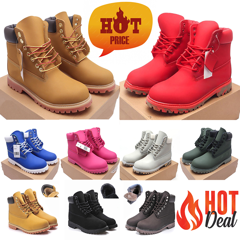 Designer Boots Full Grain Waterproof Leather Yellow Red Black Anti Fatigue Cushion Slip Resistant Rubber Women Men Outsole Outdoor Hiking Working-image-899494301