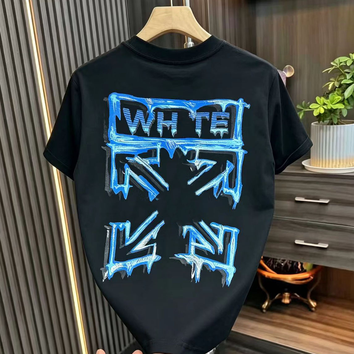 Men's T-Shirts Cross border Summer New Ice Arrow Pattern Round Neck Trendy Brand Casual Short sleeved T-shirt for Men and Women