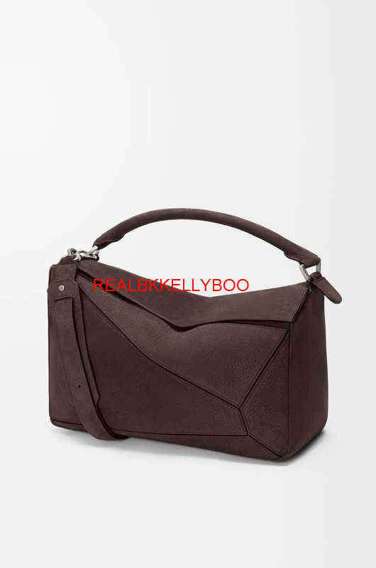 Designer Large Puzzle Bag Nubuck Leather Handbag Unisex Geometric Top Handle Bag Detachable Adjustable Strap Crossbody Shoulder Bag For Work Travel