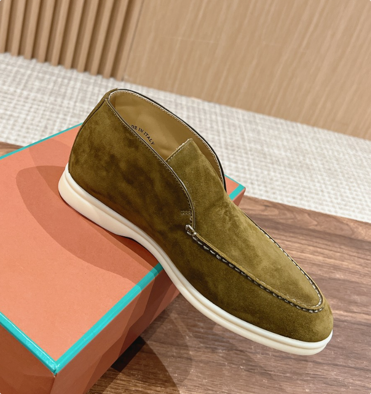 Winter Designer Loafer Men Women Ankle Boots Casual Open Walk Suede Leather Booties Sole Party Dress Comfort Couple Walking Sheepskin Short Boots Hi
