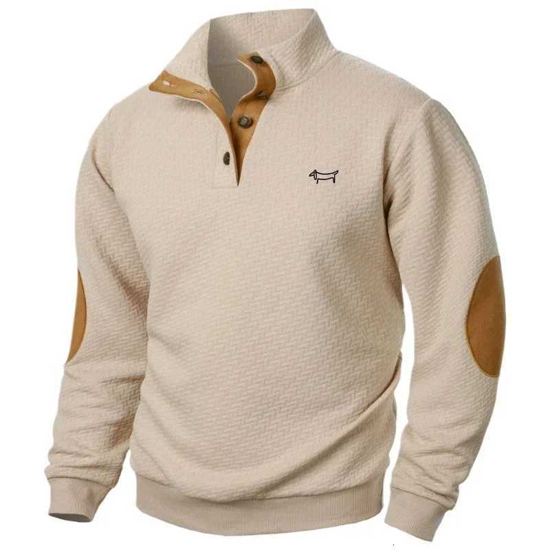 Men's Hoodies Sweatshirts Autumn New Men's Golf Sweatshirt Stand Button Pullover Casual Long Sleeve T-shirts Top Outdoor Streetwear Men Go