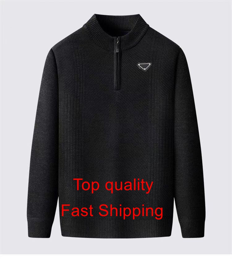 Upmarket Mens Sweaters Designer Hoodie Vertical Stripes Half Zipper Pullover Dress Sweaters Quarter Zip Successful Men Women Autumn Warm Jumper Swea