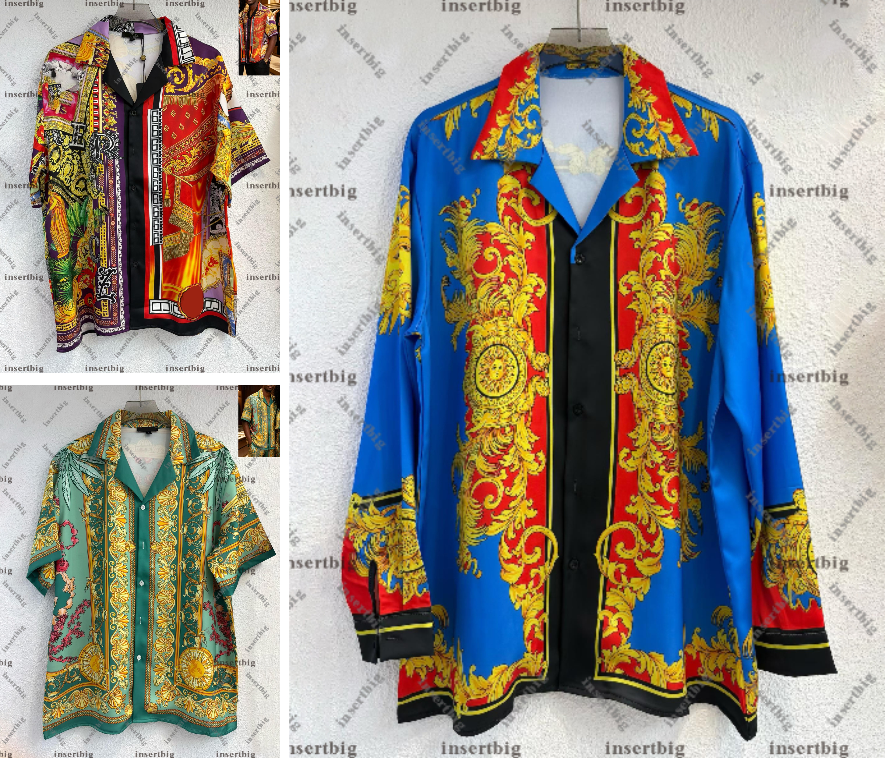Business Luxury Shirt Designer Mens Shirt Fashion Slim Fit Long Sleeved Brand Designer Shirt Twist Button Shirt Loose size M-3XL 82233