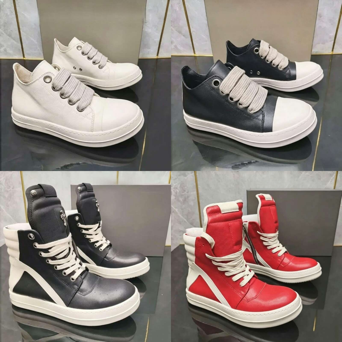 Geobasket Designer Canvas Boots Vintage Low owenss Sneakers Chunky Vintage Shoes Rubber Sole Black Milk Cordovan Red Low Top Casual Women Shoes Men