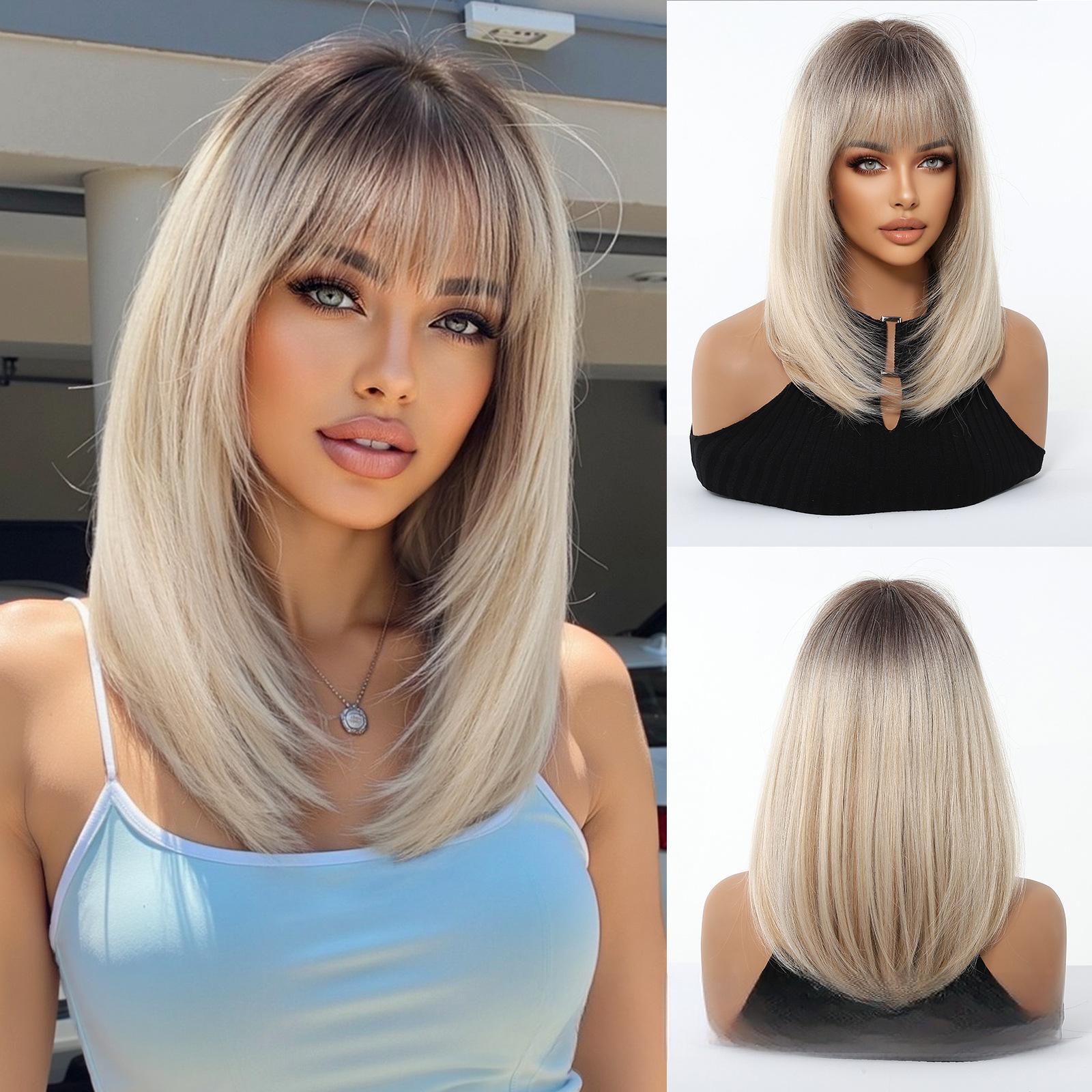Women's Elegantly Styled Shoulder-Length Bobs Soft Texture and Trendy Colors