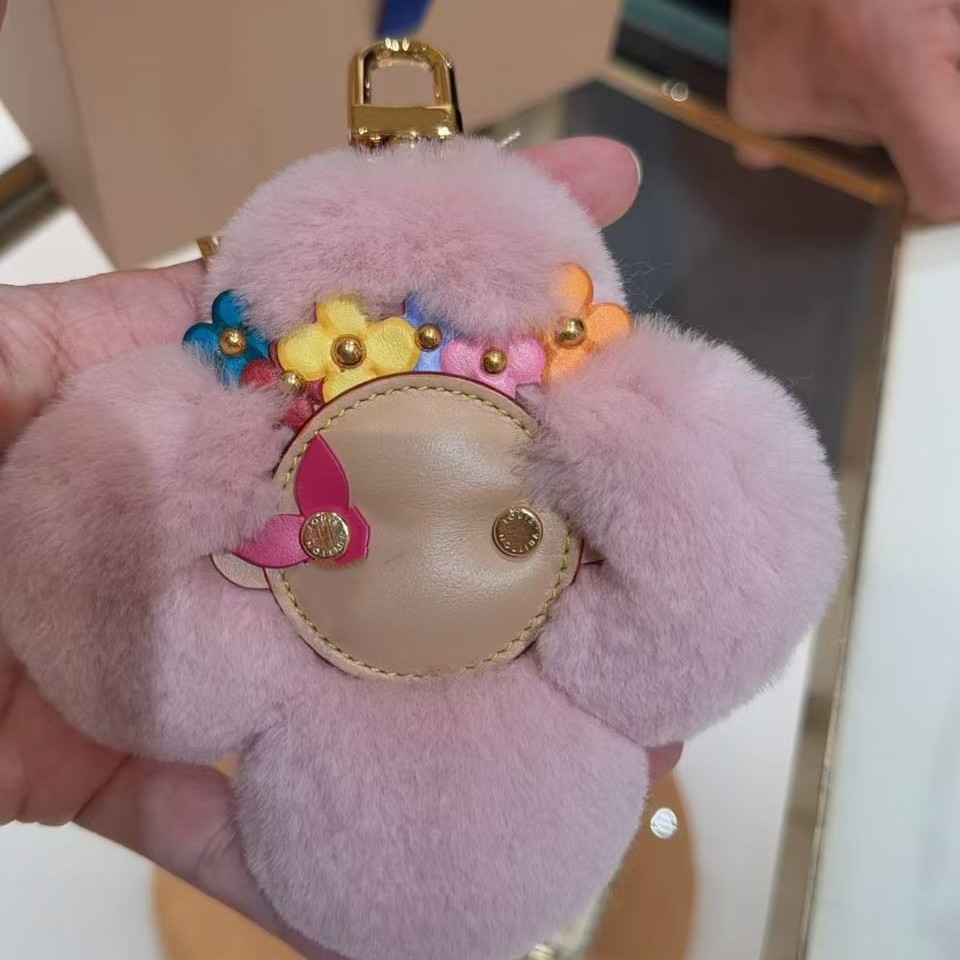 Designer mignon Vivie tête de fleur couronne breloque pour sac rose en peluche tournesol forme porte-clés sac à main pendentif mode femmes access