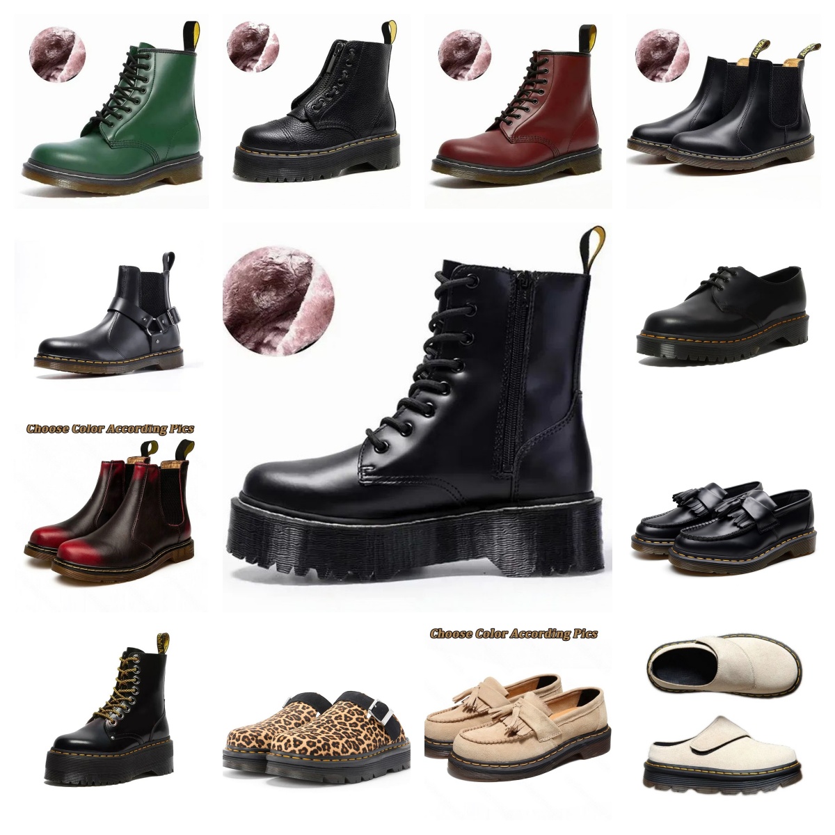 designer boots martens boots Unisex Chunky Platform Shoes 8 Eye Lace Up Ankle Boots Punk Ankle Boots Slip On Loafers for Halloween Christmas Daily O