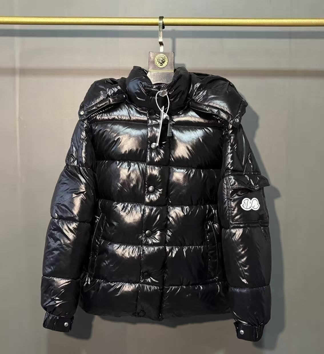 2026 doudoune puffer jacket Men puffer winter Knit Sleeve Spliced Hooded Cotton Jacket Windproof Warm Short Outerwear lightweight down jacket