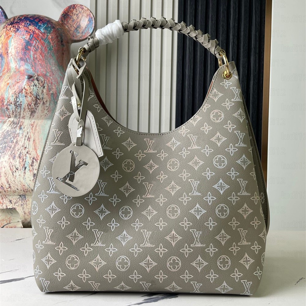 1:1 High quality Carmel hobo Womens shoulder crossbody bag designer handbag mirror quality luxury mahina punching Monogram Flower bag braided handle