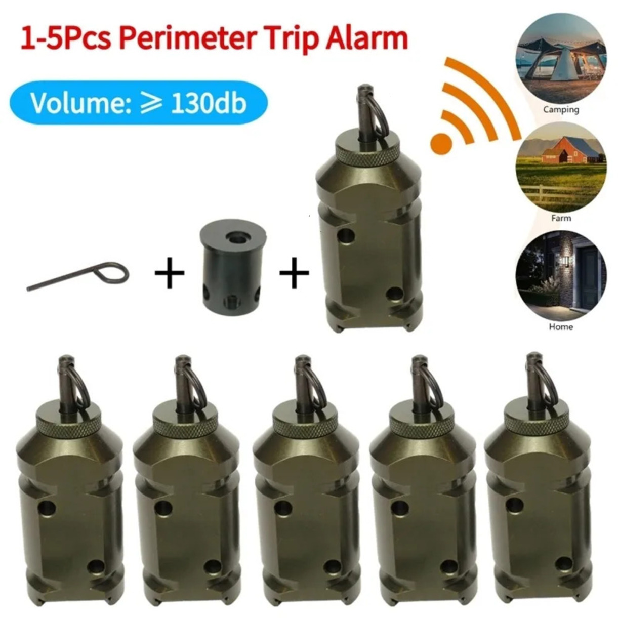 Multi Function Pocket Stainless Steel Portable Hiking Mini EDC Tool Outdoor Gadgets * Perimeter Trip Alarm Camping Trigger Device 360 Degre X T1