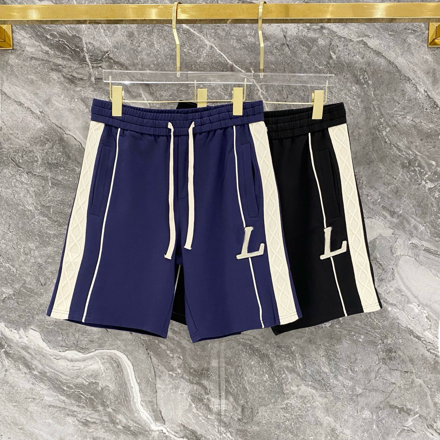 Designer brand clothing, high-quality men's shorts, side webbing splicing, casual luxury, classic knitted sanitary shorts, outstanding quali