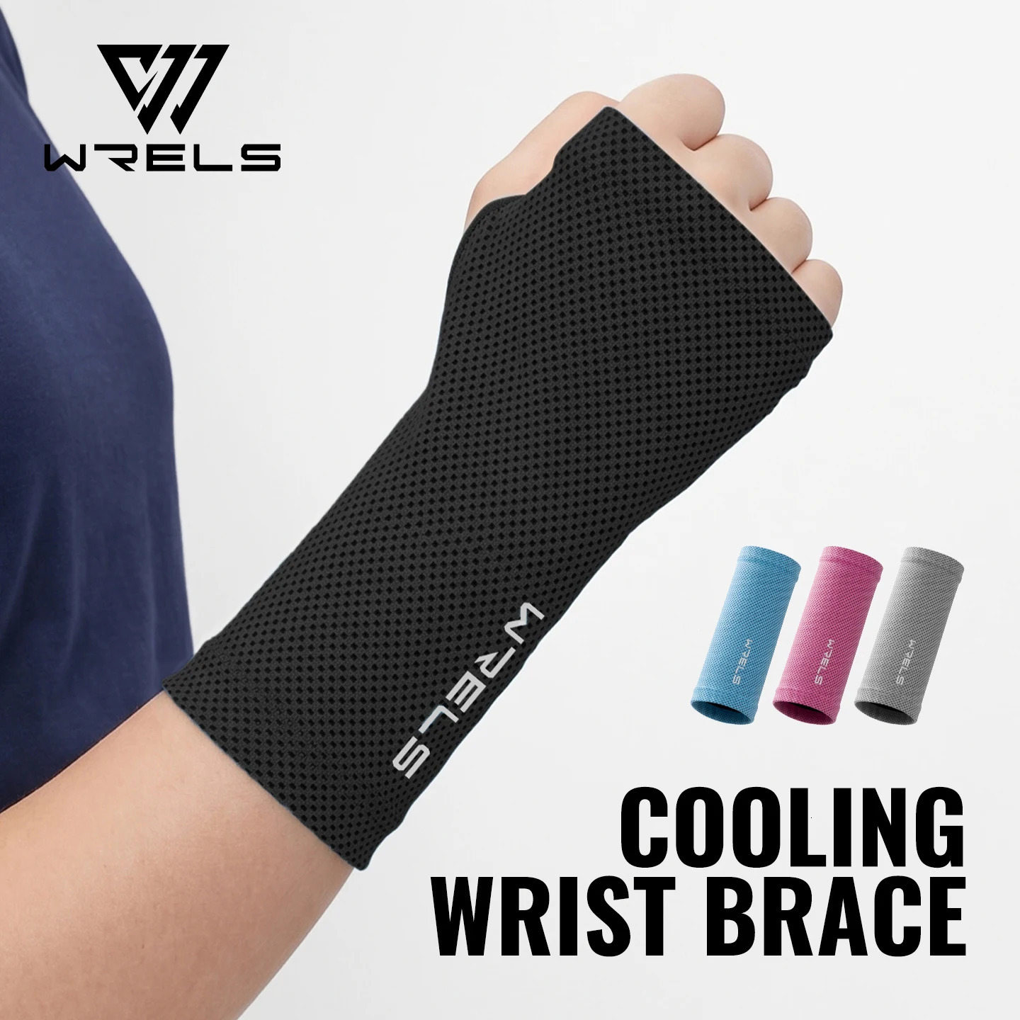 WRELS Wristband Cooling Absorbent Sweatband Breathable Quick Dry Sport Wrist Support Basketball Running Tennis Band Wrist Wrap 260929