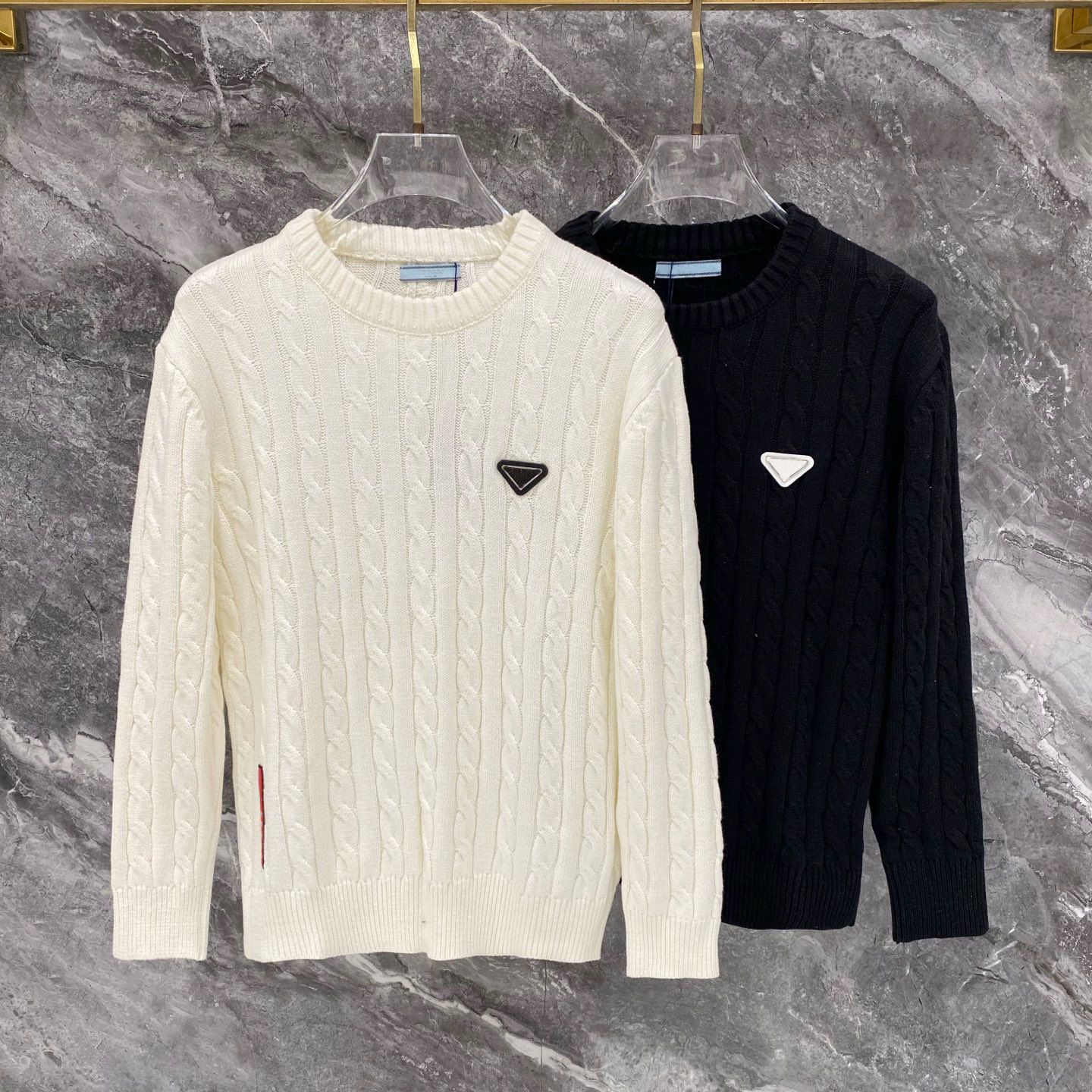 Designer Brand Clothing High quality Men's Sweaters Sweaters High density Knitted Versatile Sweaters Adopt 3D Fried Dough Twists Twisted Kni